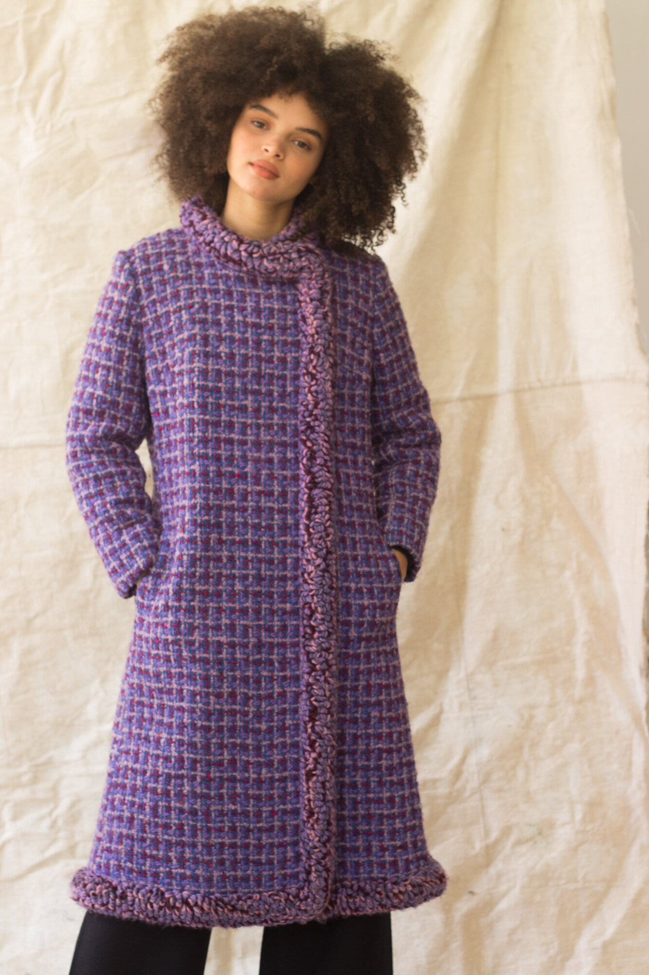 1960s Lilac Tweed Muppet Fringed Coat — Wayward Collection